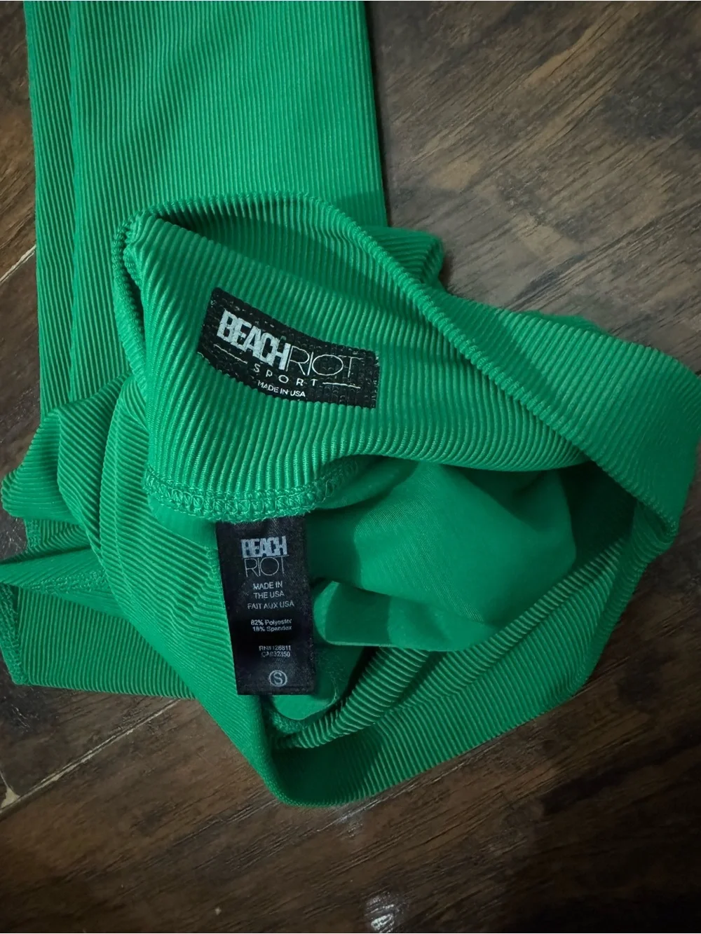 Beach Riot Green Ribbed Leggings & Sports Bra Set